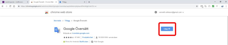 Google översätt - lägg till