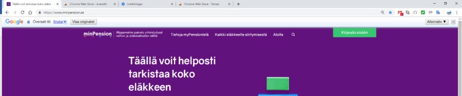 Sidan översätts till det valda språket
